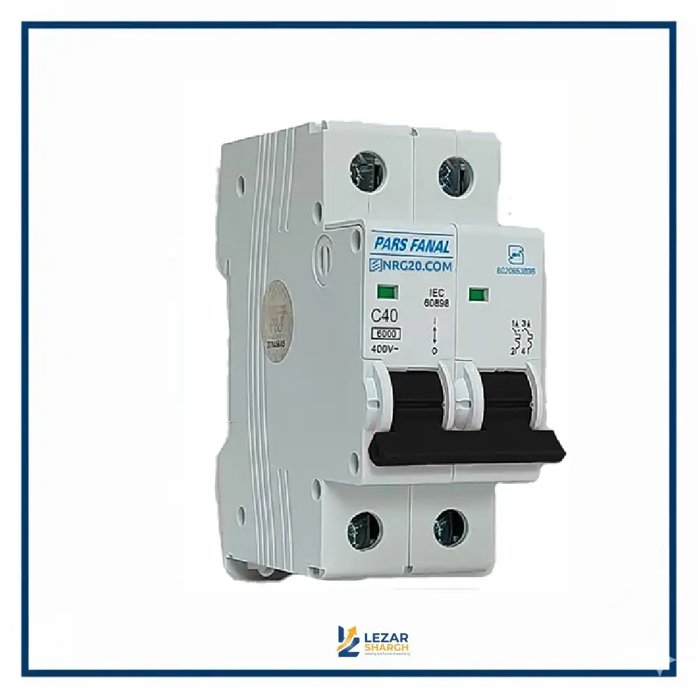 pfn-2p-6ka-double-pole-miniature-circuit-breaker کلید مینیاتوری 2 پل پارس فنال 6KA مدل PFN-2P